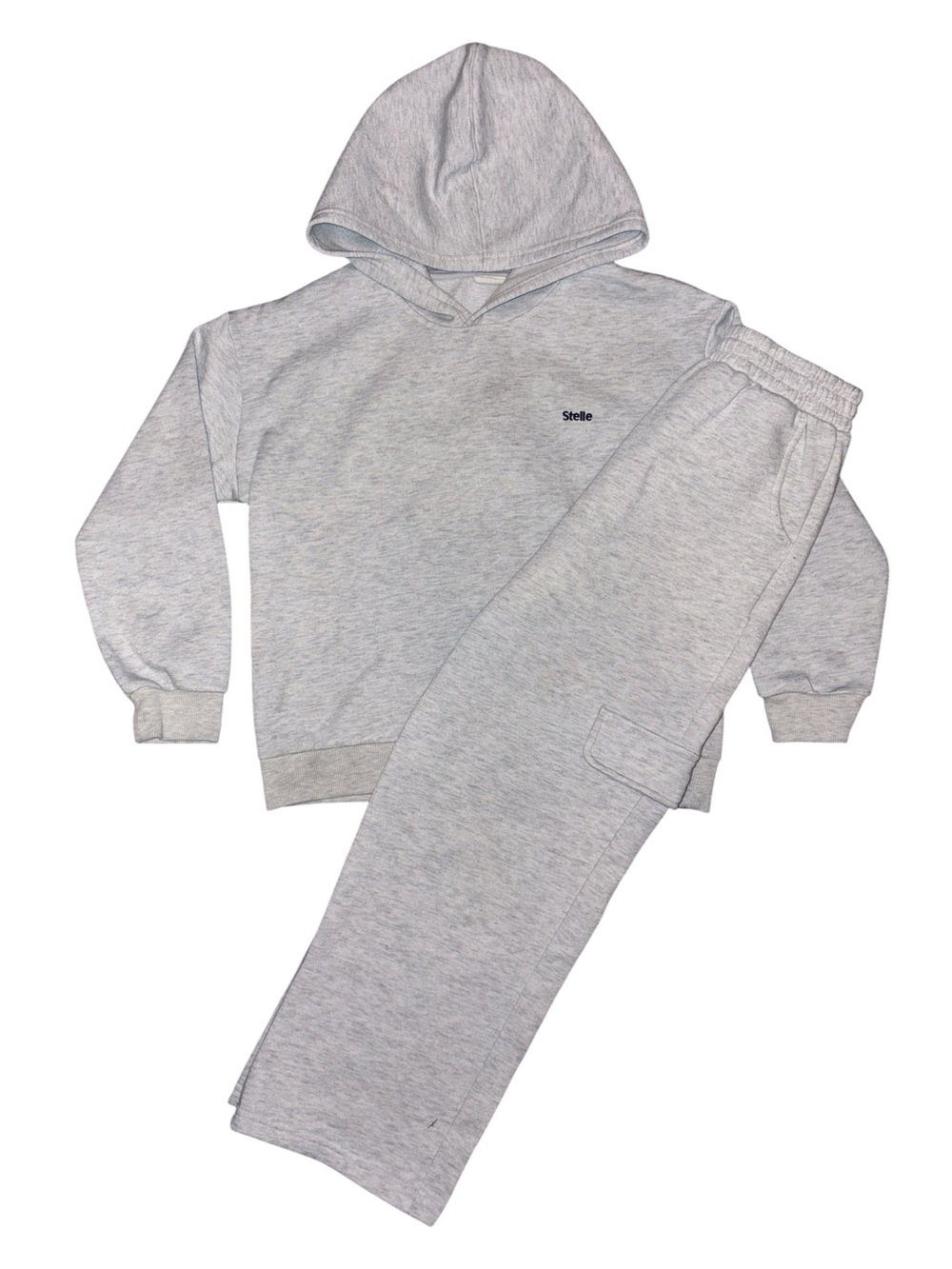 Stelle Light Gray Heather Hoodie & Cargo Jogger Set